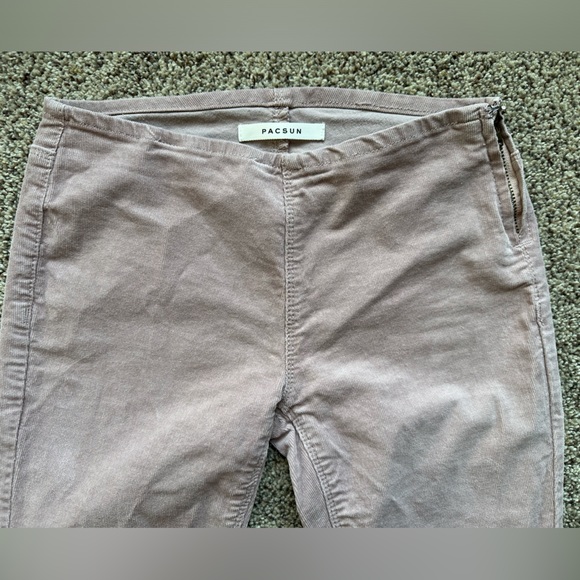 Pacsun Women's Mauve Corduroy Pants Low Rise Flare Leg Pink Retro Y2K soft - Picture 5 of 11